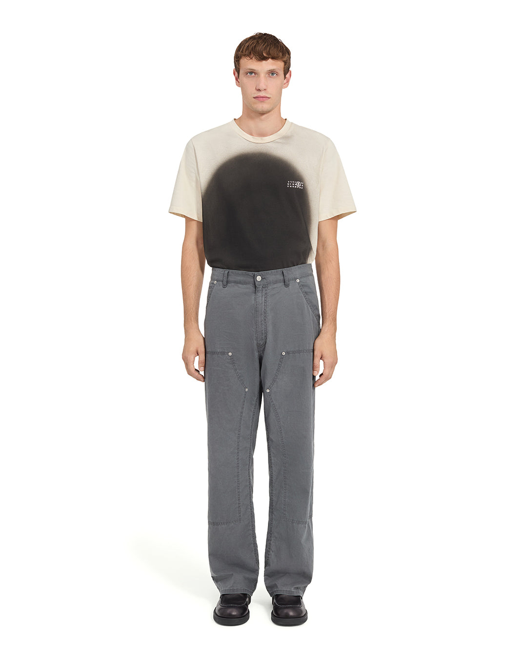 MM6 Maison Margiela Washed Cotton Workwear Trousers - Anthracite