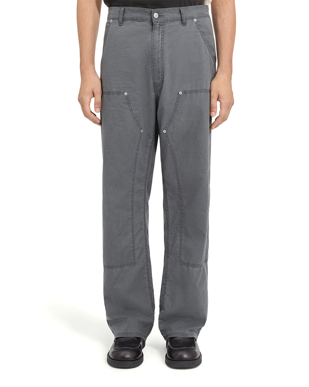 MM6 Maison Margiela Washed Cotton Workwear Trousers - Anthracite