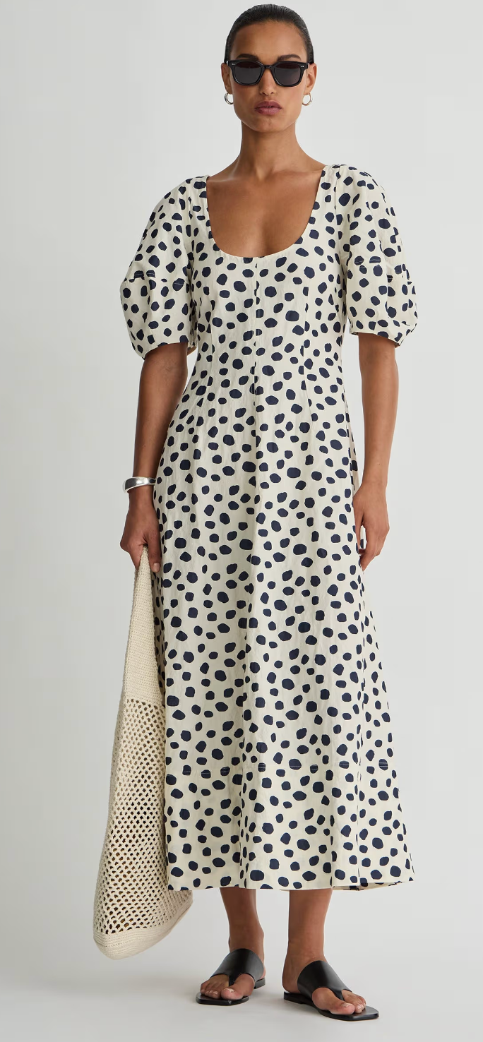 Apiece Apart Anni Scoop Maxi Dress - Yayoi Black & White