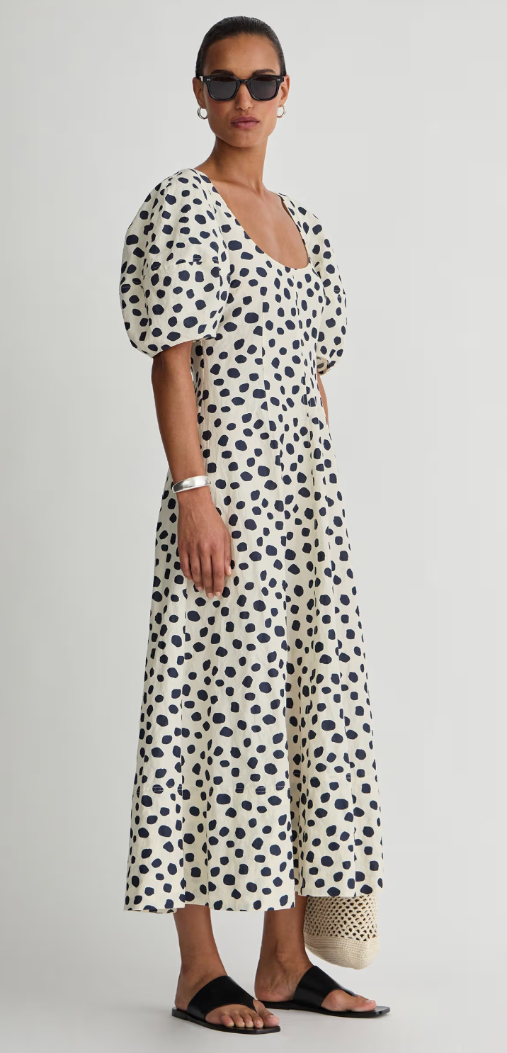 Apiece Apart Anni Scoop Maxi Dress - Yayoi Black & White