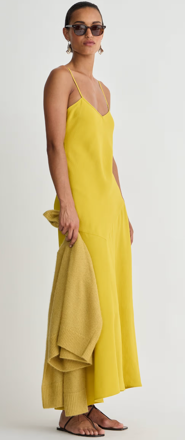 Apiece Apart Kasimira Bias Slip Dress - Goldenrod