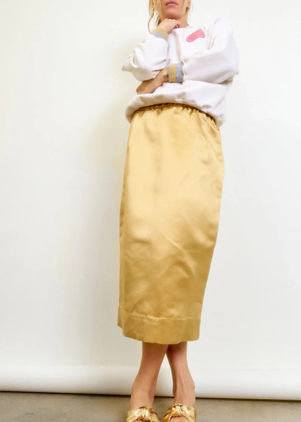 Aquarius Cocktail Le Pencil Skirt - Gold
