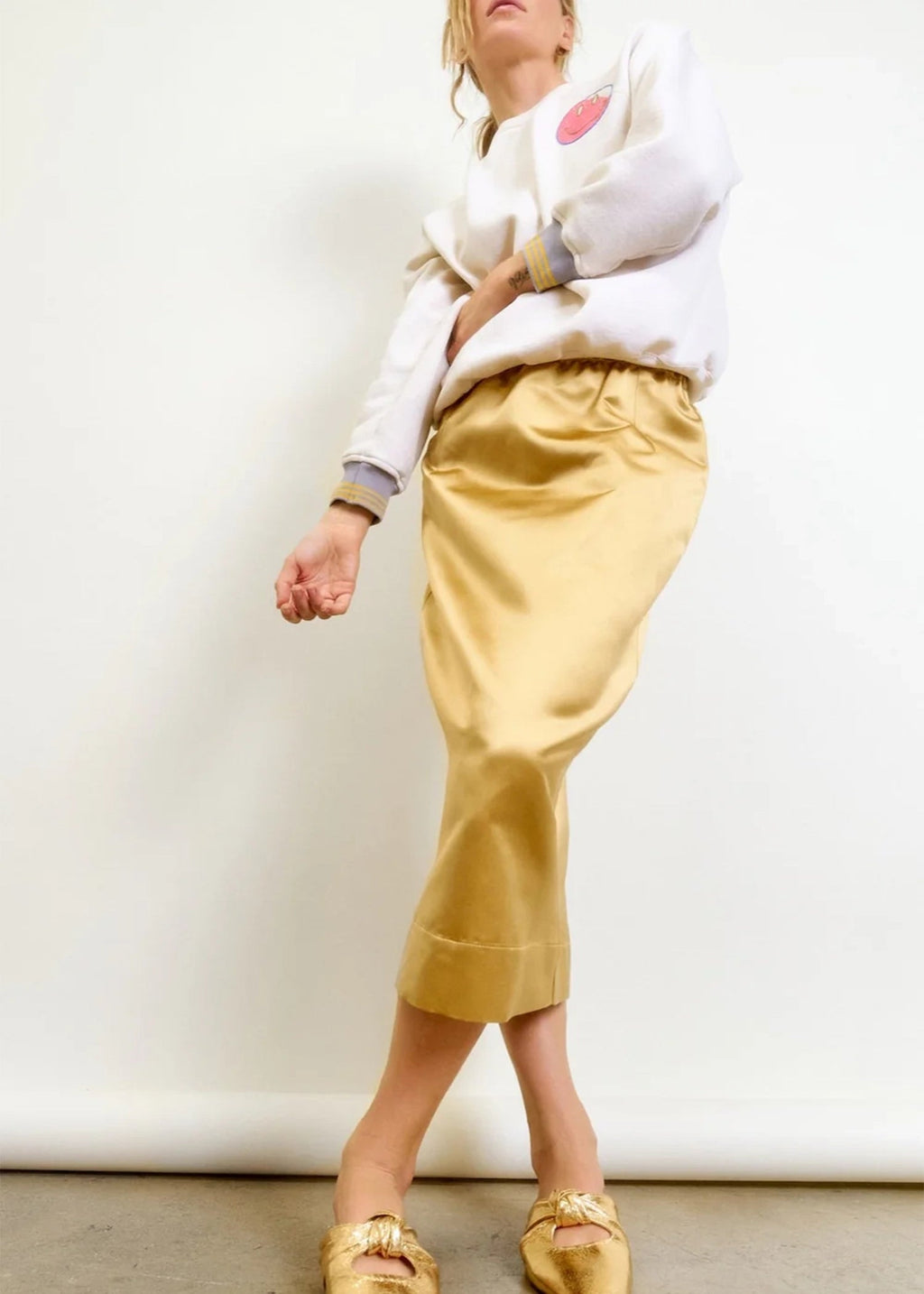 Aquarius Cocktail Le Pencil Skirt - Gold