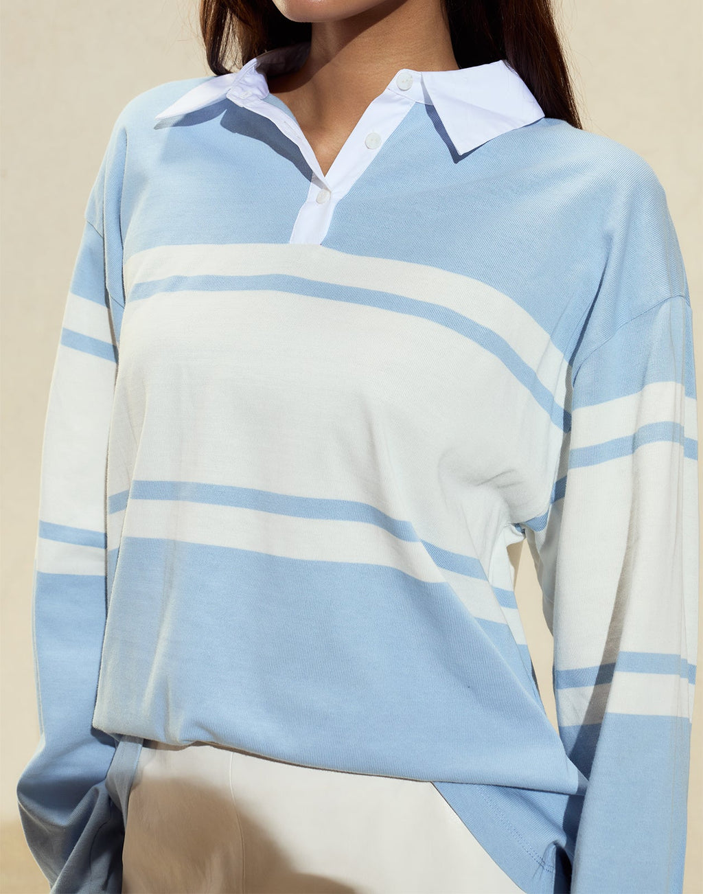 Cynthia Rowley Ardie Striped Rugby Shirt - Blue/White
