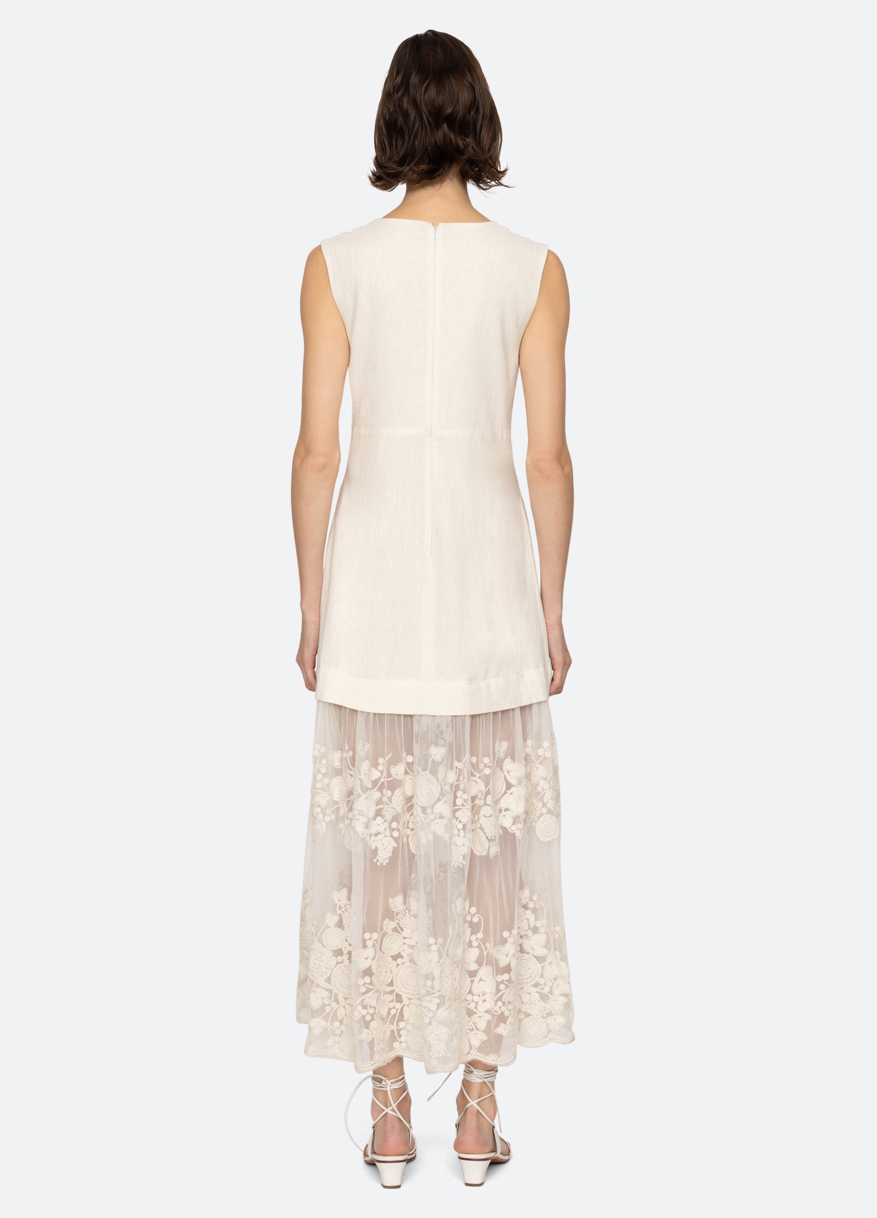 Sea NY Arielle V-Neck Dress - Cream