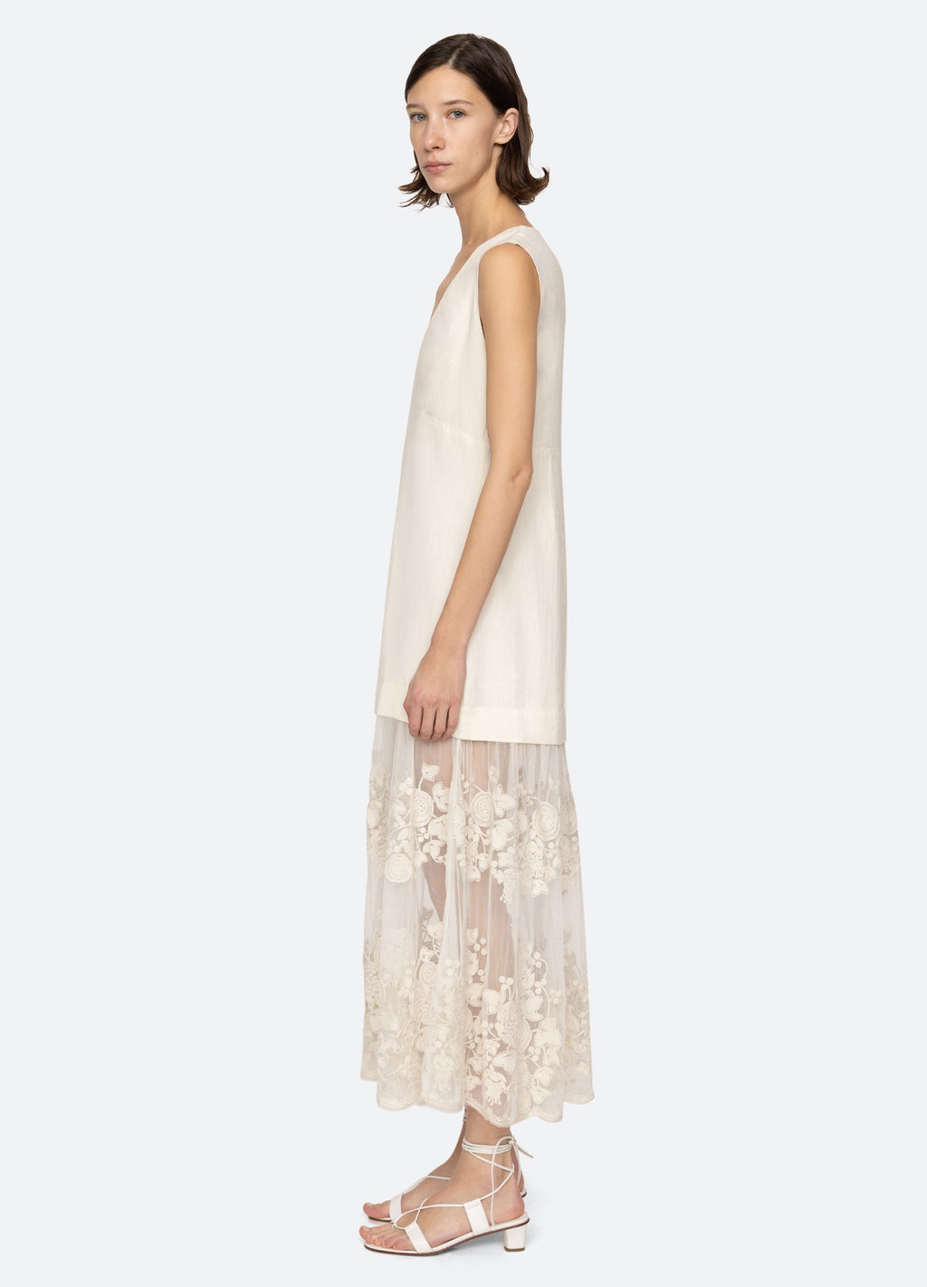 Sea NY Arielle V-Neck Dress - Cream