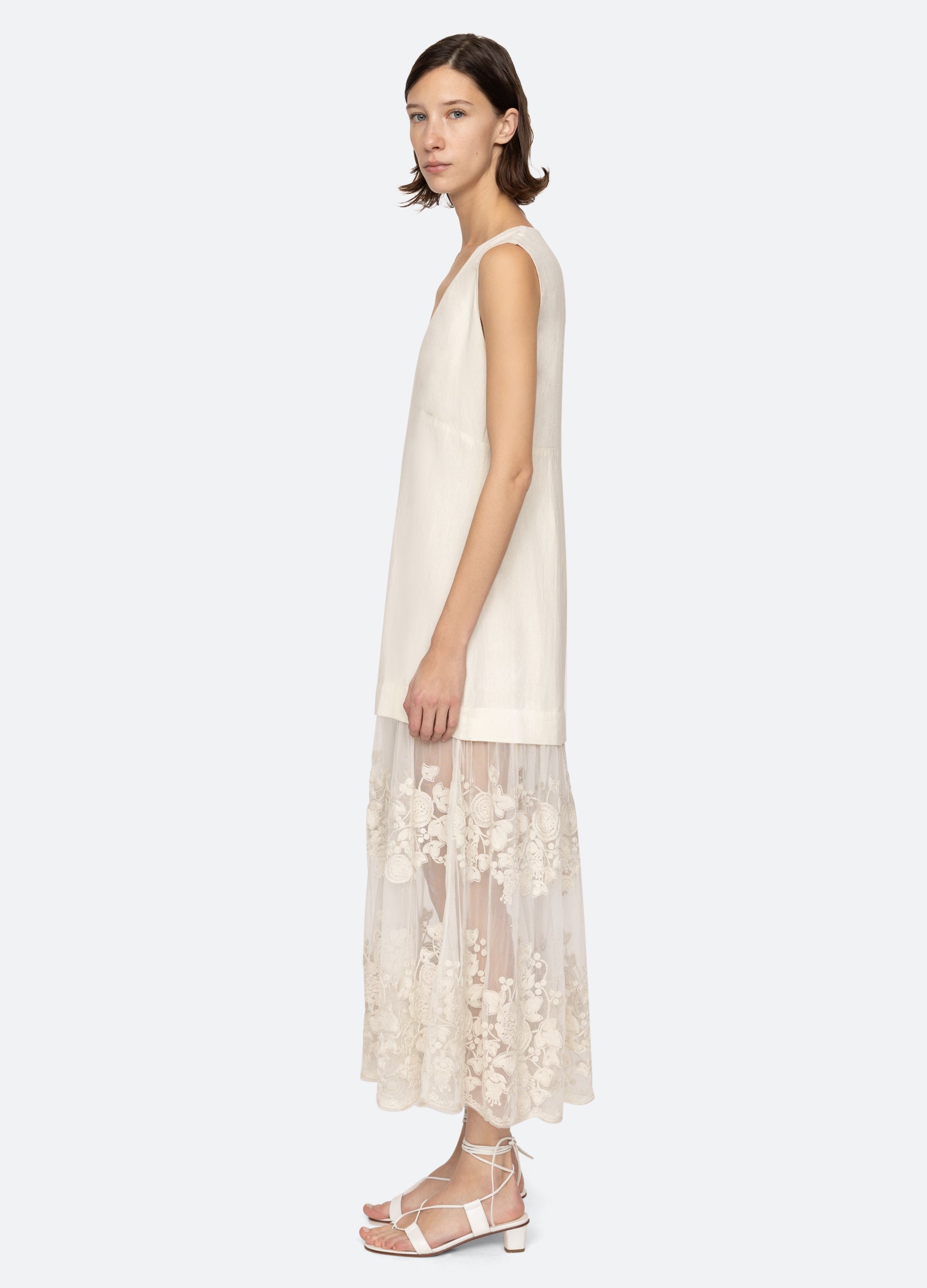 Sea NY Arielle V-Neck Dress - Cream