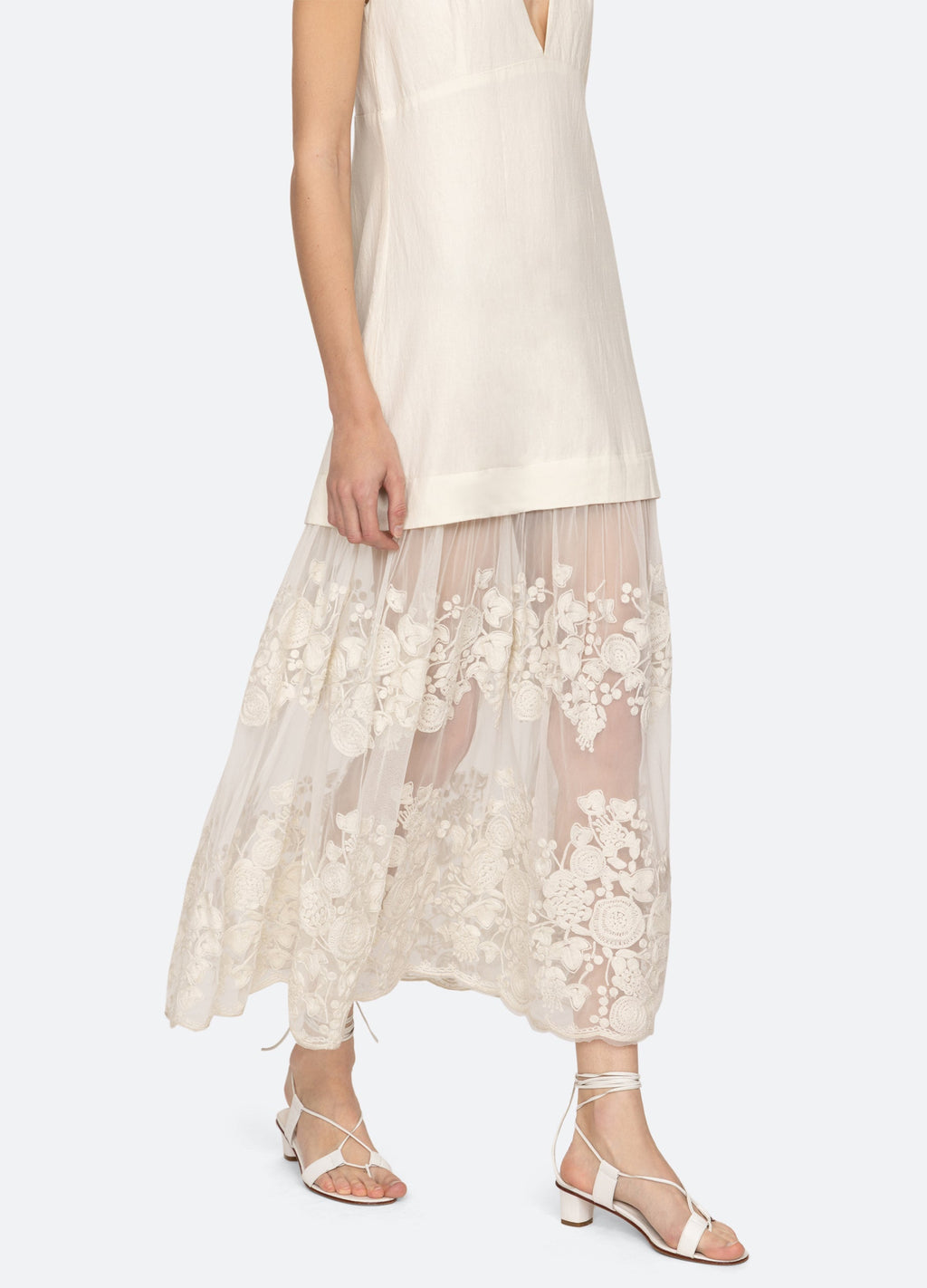 Sea NY Arielle V-Neck Dress - Cream