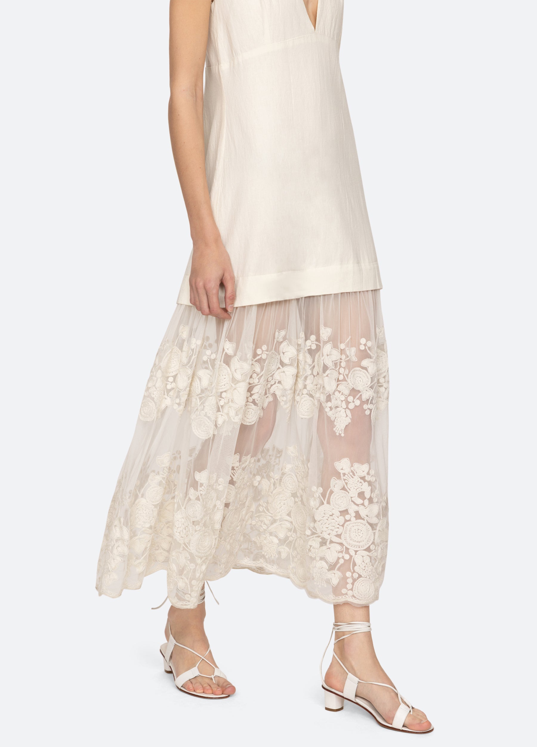 Sea NY Arielle V-Neck Dress - Cream