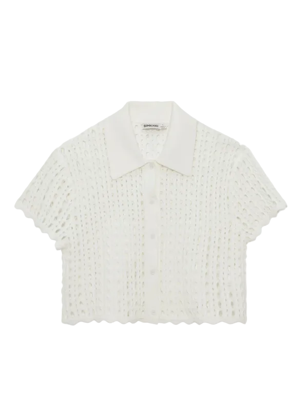 Jonathan Simkhai Arlan Open Stitch Camp Shirt
