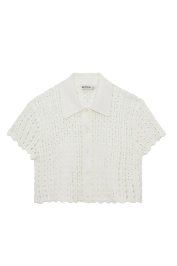 Jonathan Simkhai Arlan Open Stitch Camp Shirt