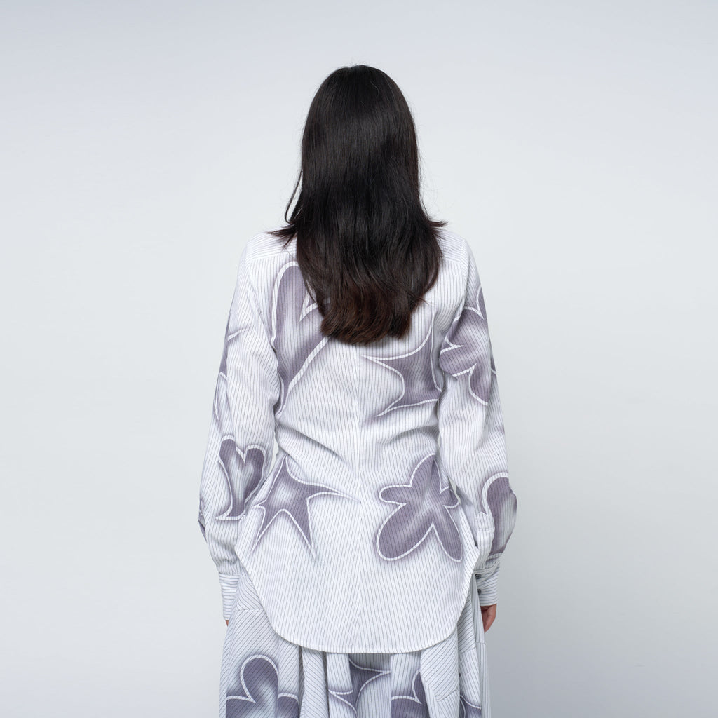 Arthur Ruffle Blouse in Stencil