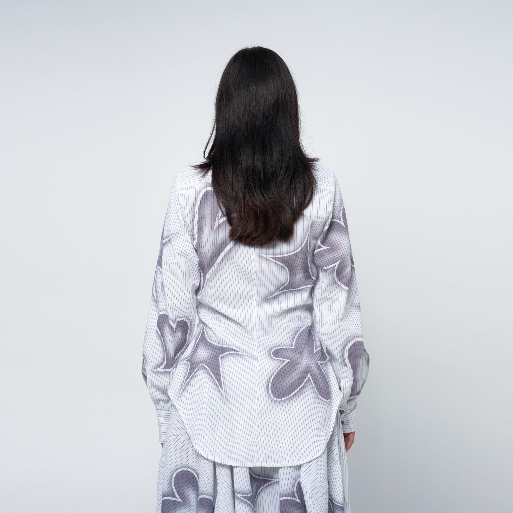 Arthur Ruffle Blouse in Stencil