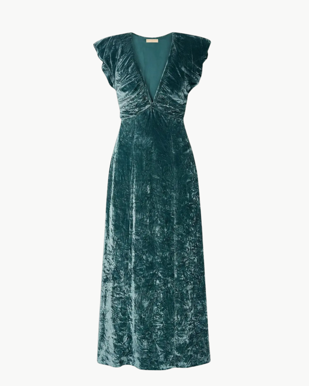 Ulla Johnson Astra V-Neck Velvet Dress - Jadeite