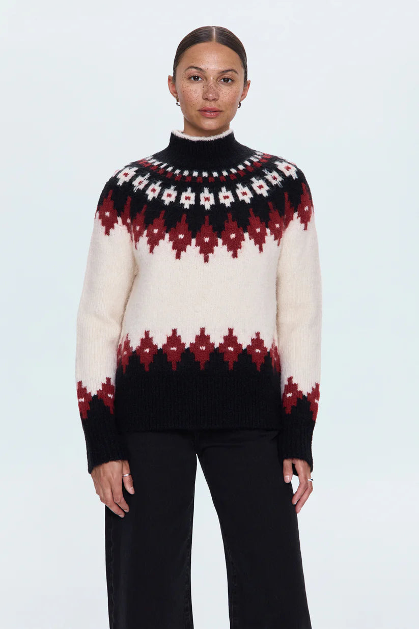 Pistola Astrid Pullover - White Oxblood Fair Isle