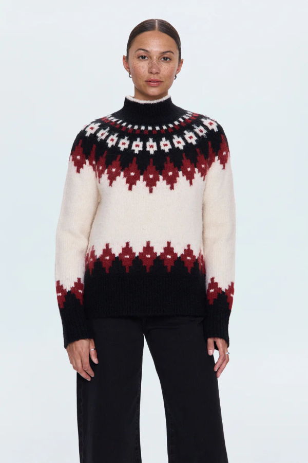 Pistola Astrid Pullover - White Oxblood Fair Isle