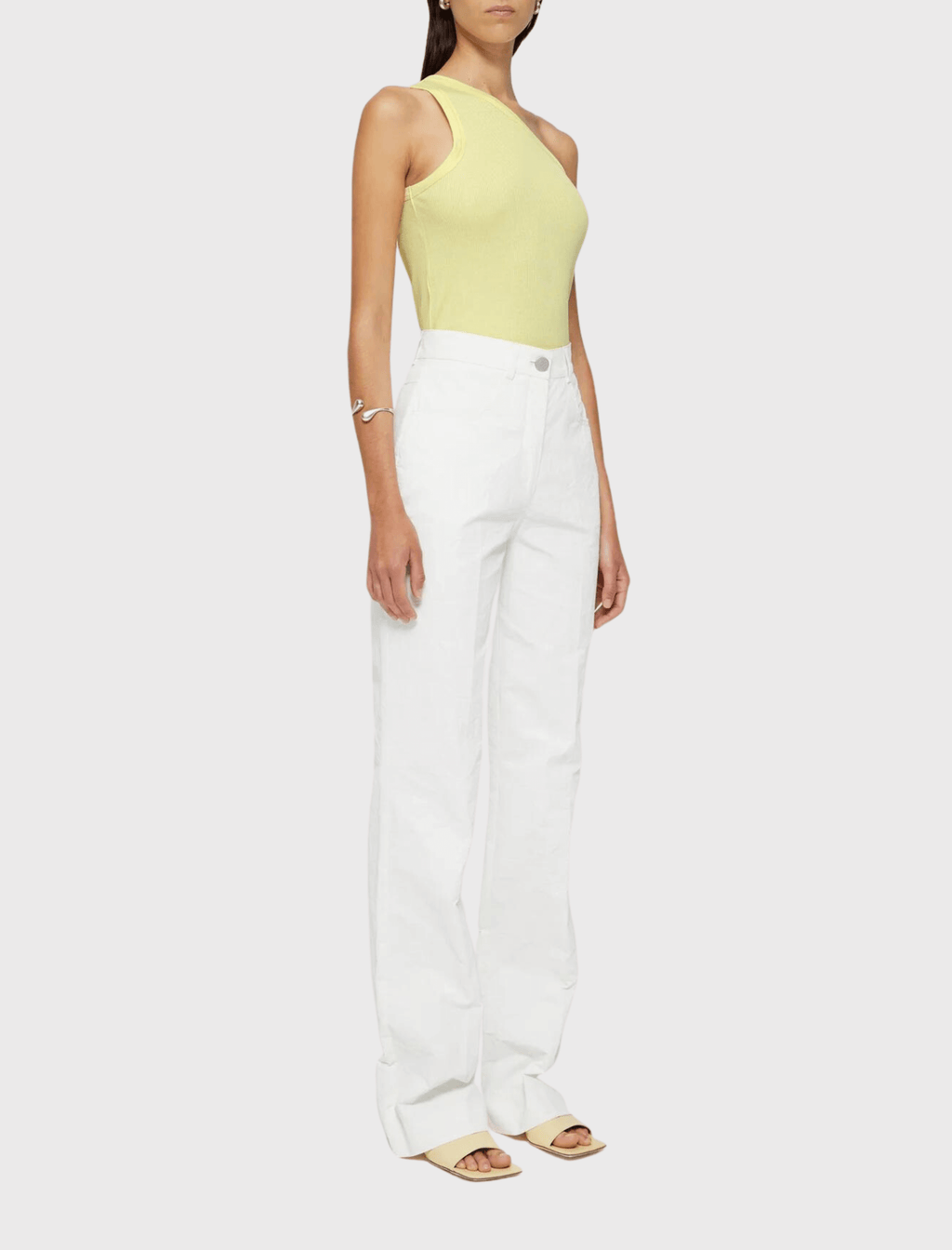 Rohe Asymmetrical Rib Top - Light Yellow