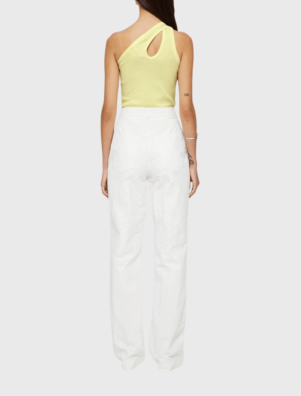 Rohe Asymmetrical Rib Top - Light Yellow