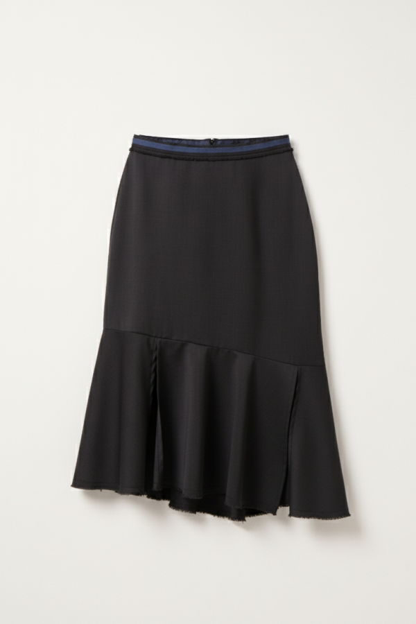 Colmillo de Morsa Asymmetrical Wool Skirt - Dark Grey