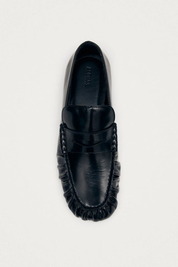 Alohas Aven Black Leather Loafers