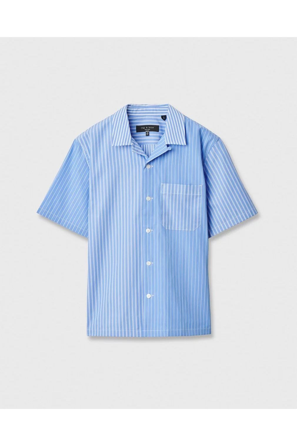 Rag & Bone Avery Poplin Shirt - Blue Multi Stripe