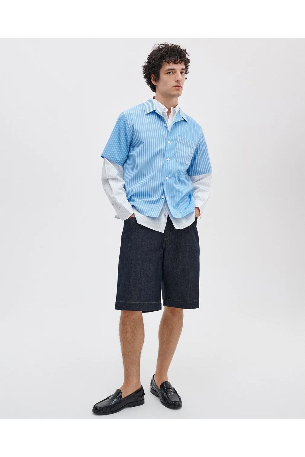 Rag & Bone Avery Poplin Shirt - Blue Multi Stripe