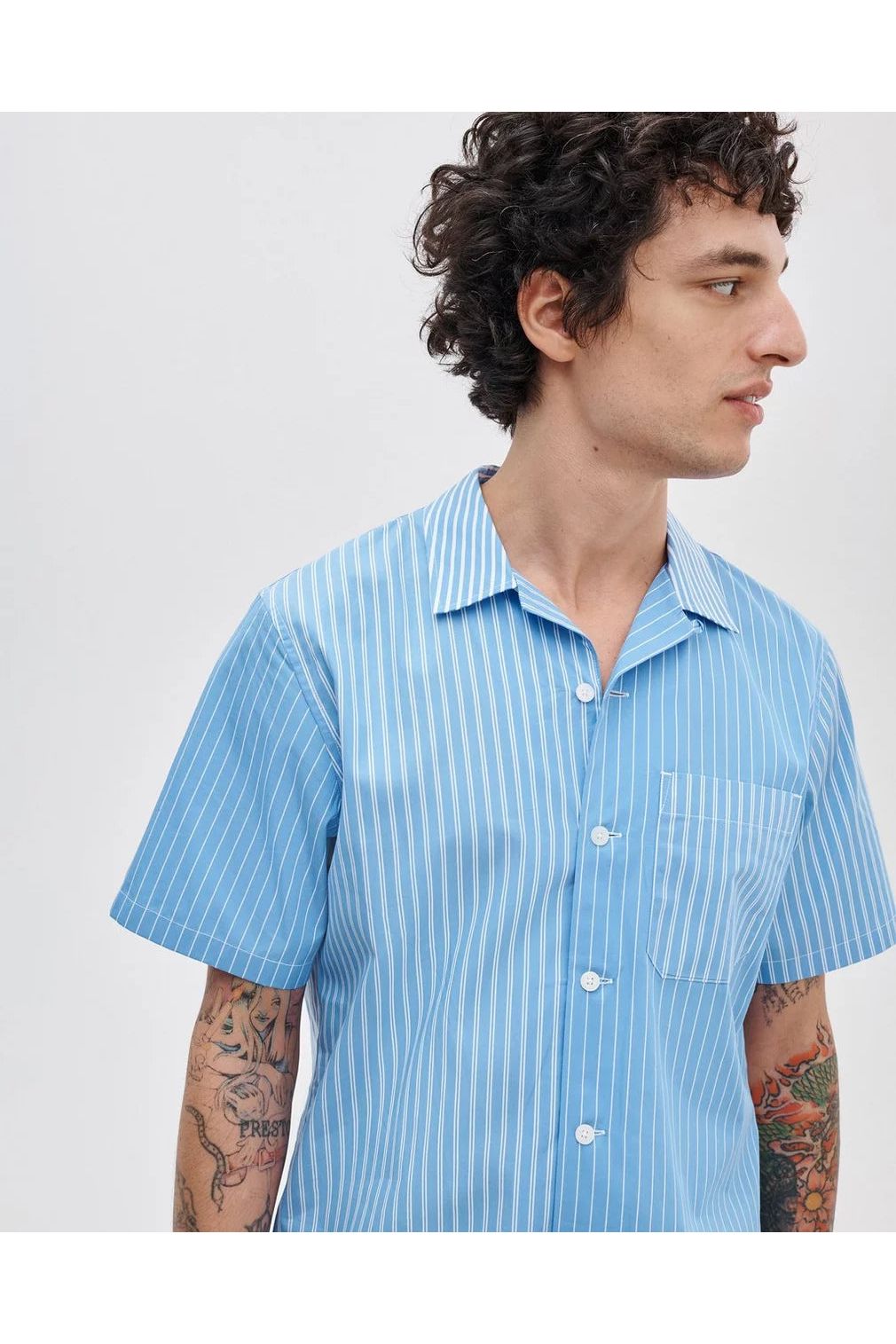 Rag & Bone Avery Poplin Shirt - Blue Multi Stripe