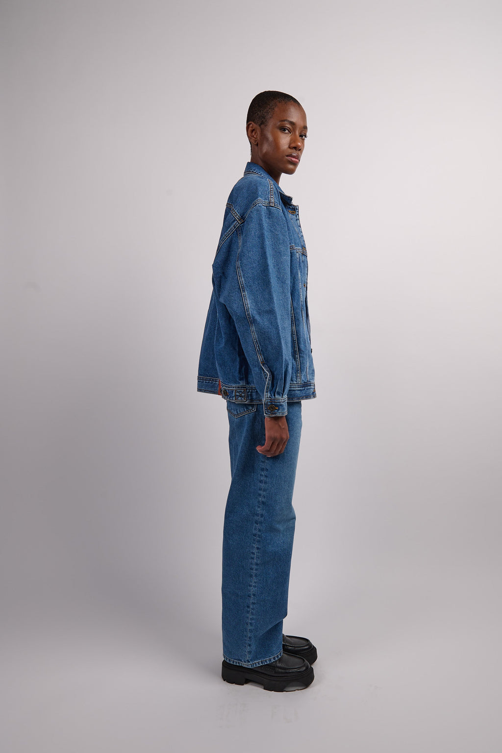 Outland Denim Avril Low Slouchy Wide Leg Jean - Moment Mid Blue
