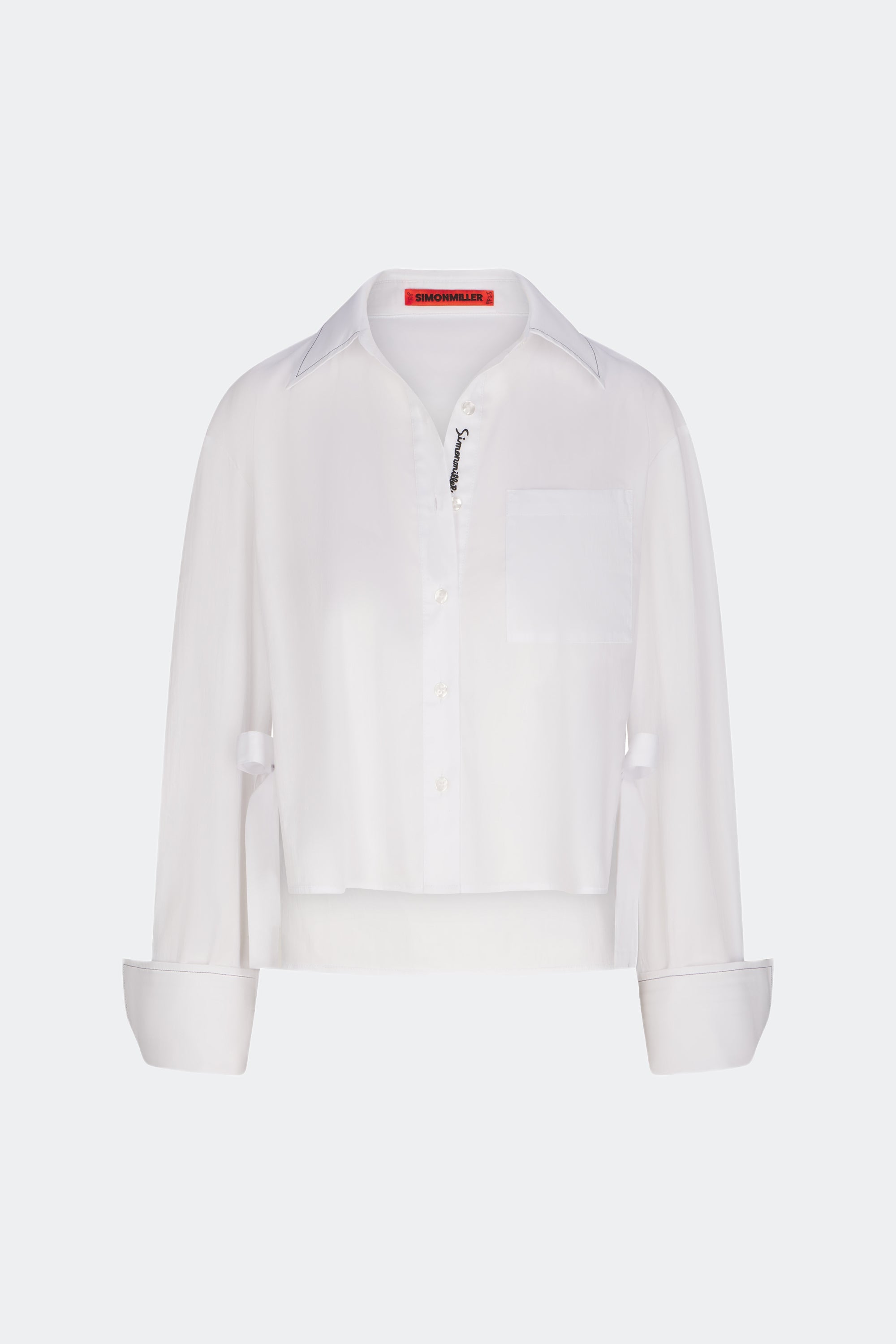 Simon Miller Ayre Cropped Poplin Top - Macadamia