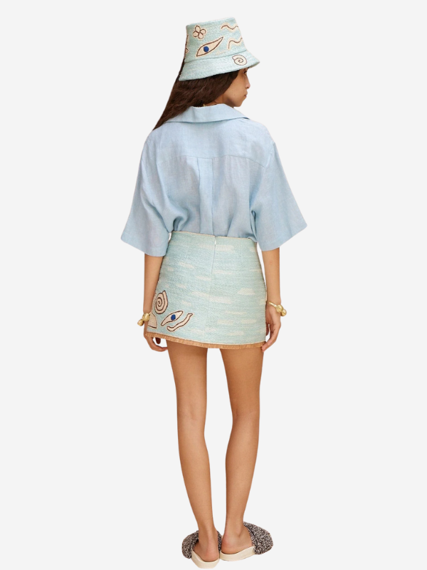 ALEMAIS Azar Raffia Skirt