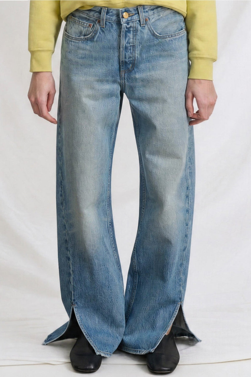 B Sides Shell Vintage Wash Charlot Split Hem Jean