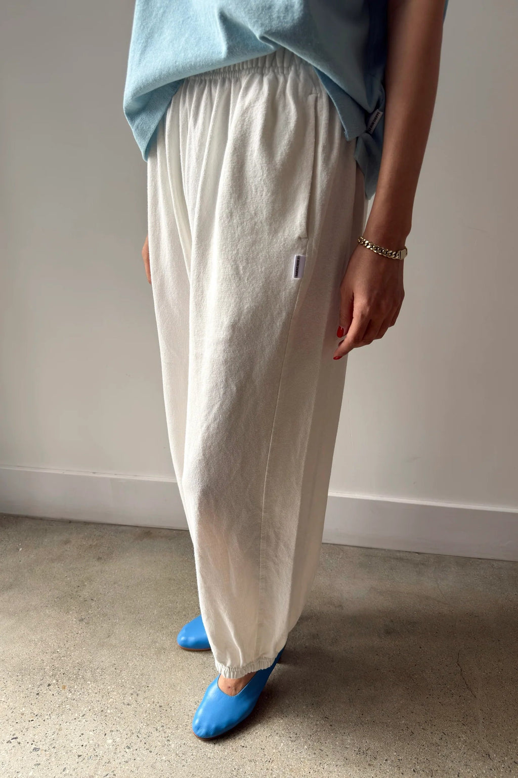 Le Bon Shoppe Balloon Pants - White Cotton