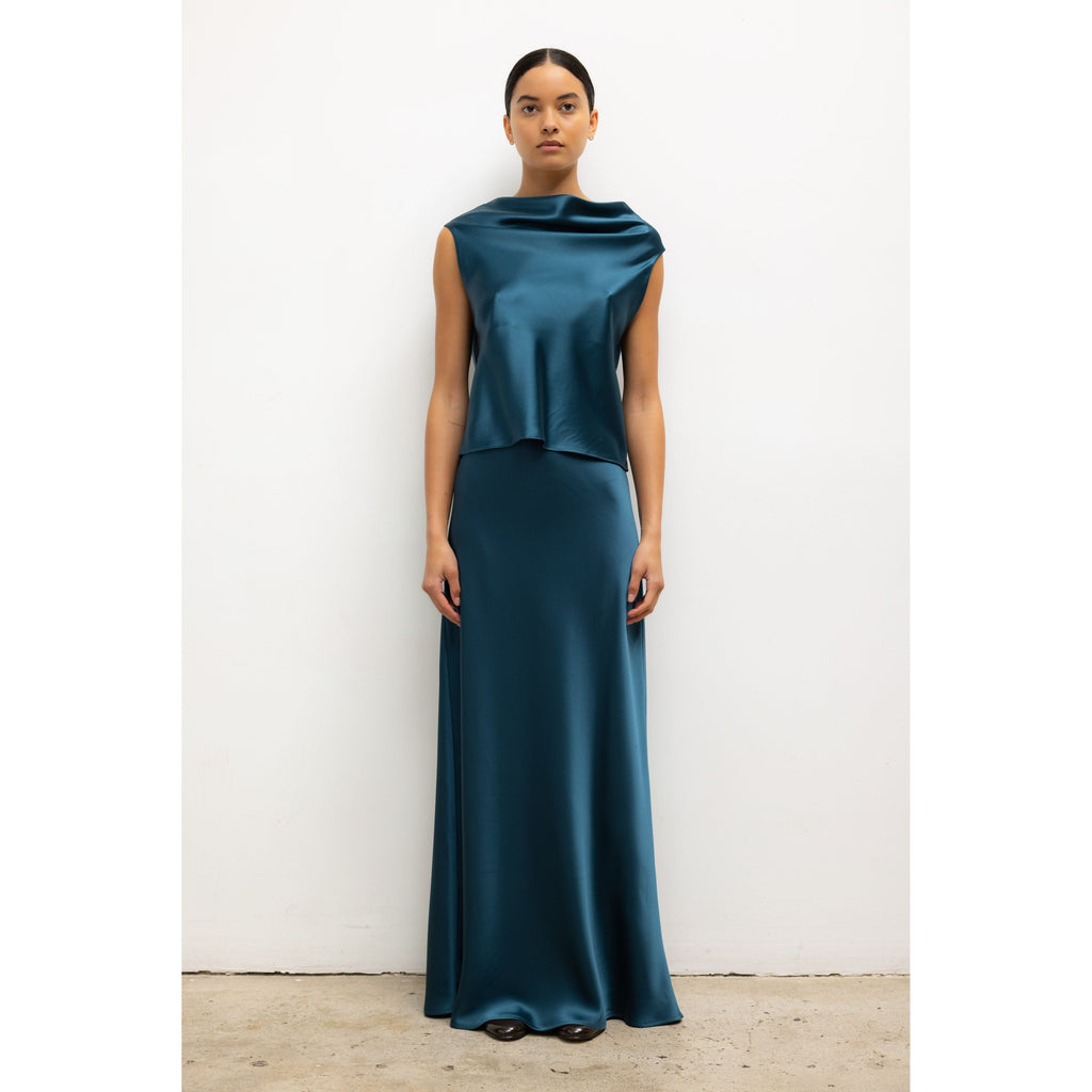 Leset Barb Bias Skirt - Pacific