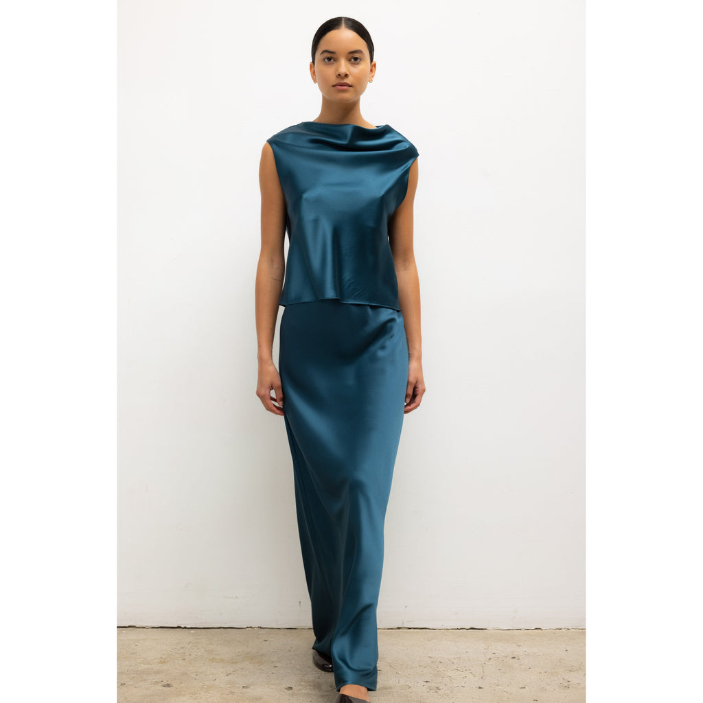 Leset Barb Bias Skirt - Pacific