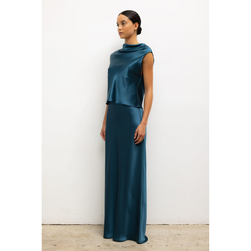 Leset Barb Bias Skirt - Pacific