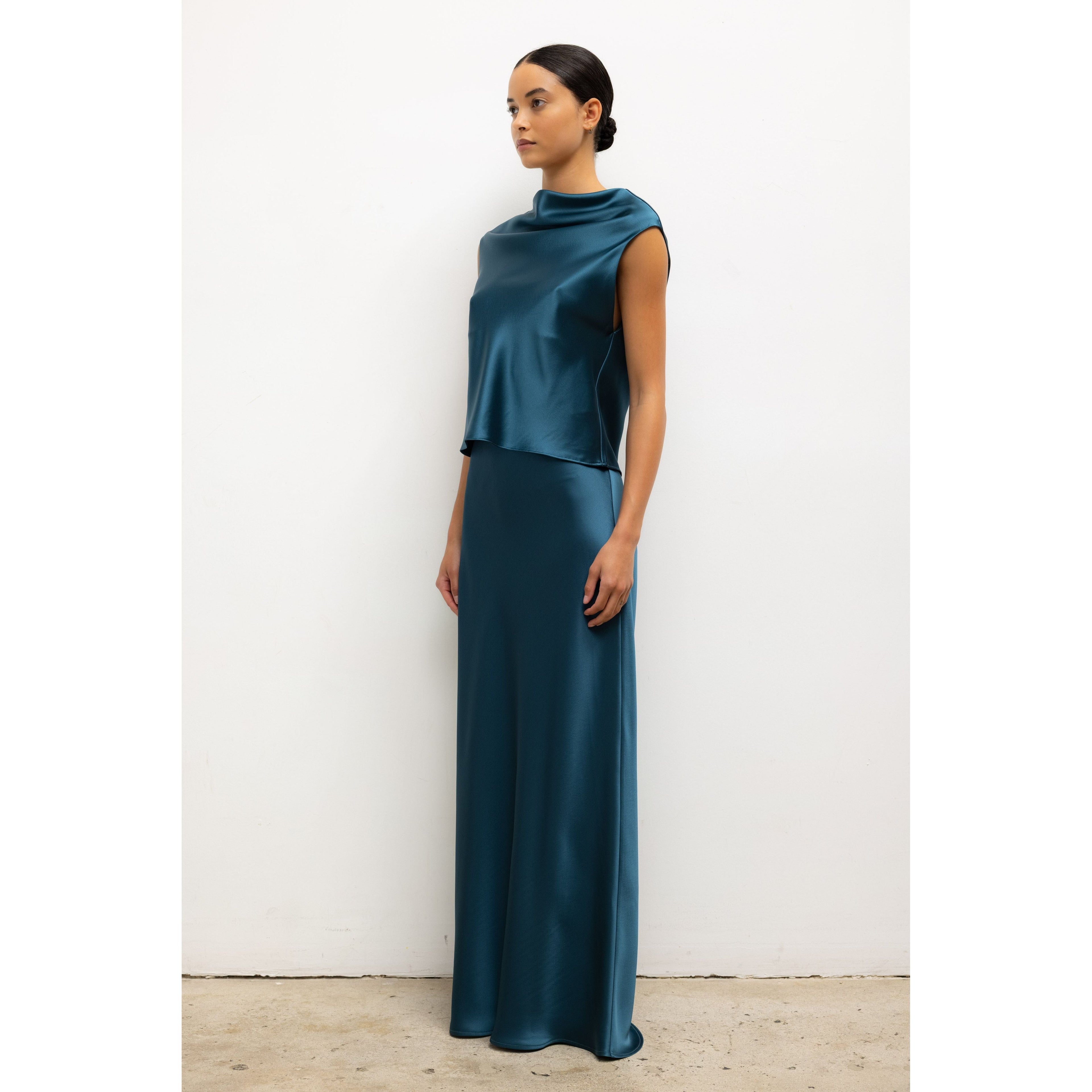 Leset Barb Bias Skirt - Pacific