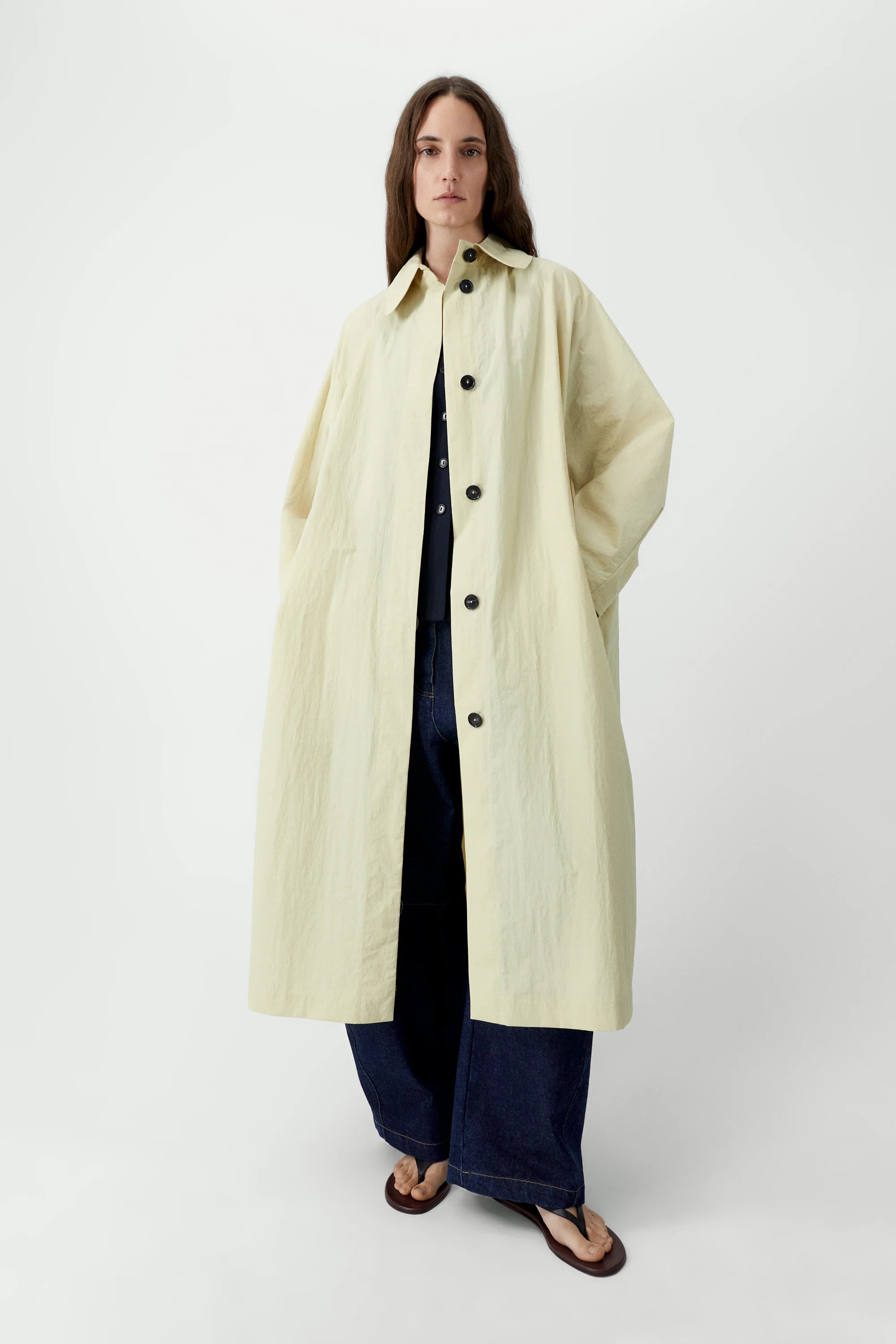 Cordera Batwing Trench Coat - Butter