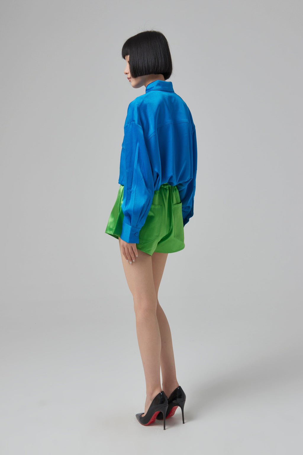 Alex Perry Beale Duchess Satin Eyelet Shorts