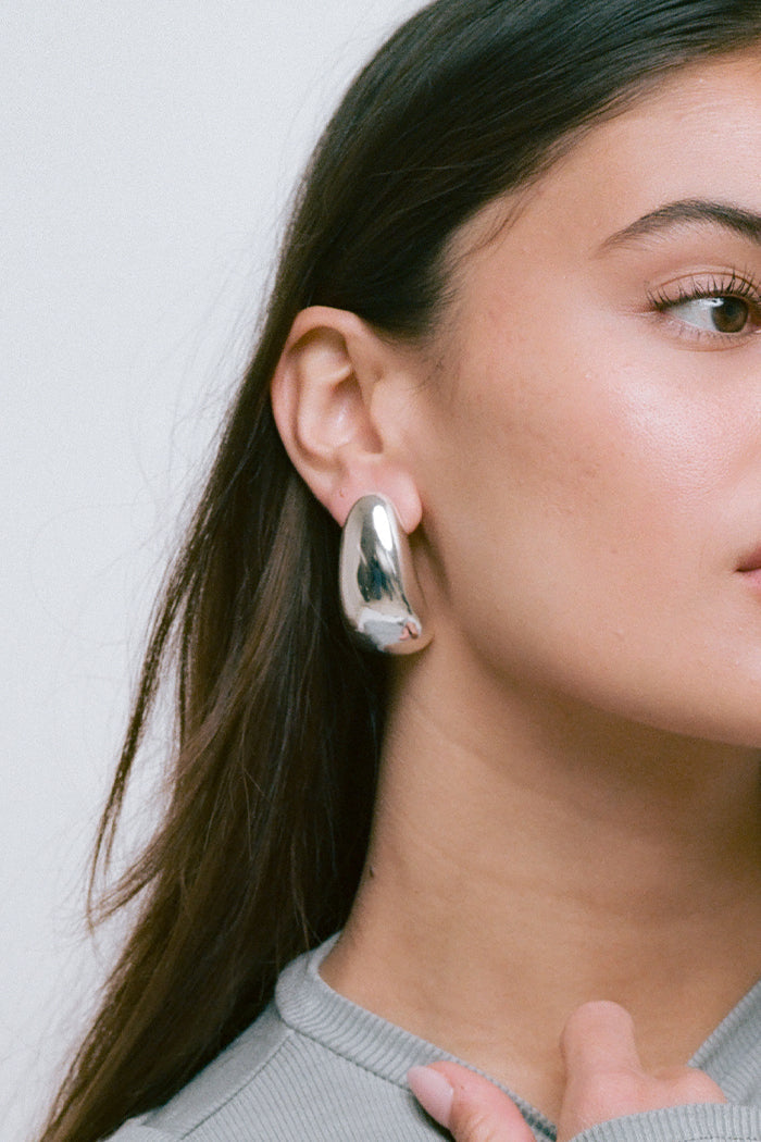 Heaven Mayhem Bean Earrings - Silver