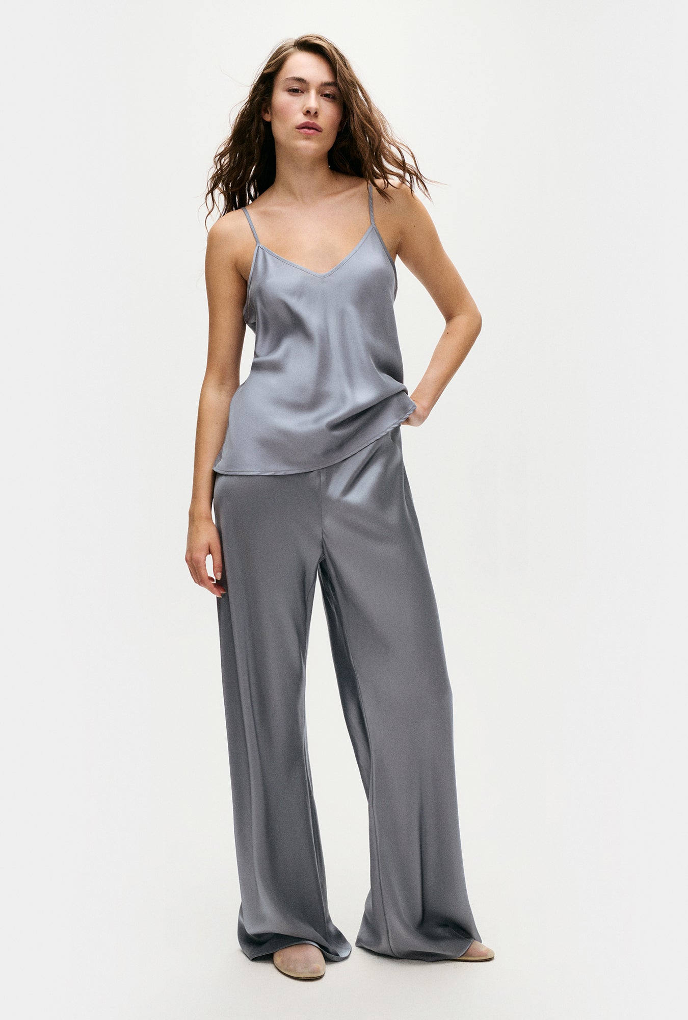 Silk Laundry Bias Cut Cami - Storm