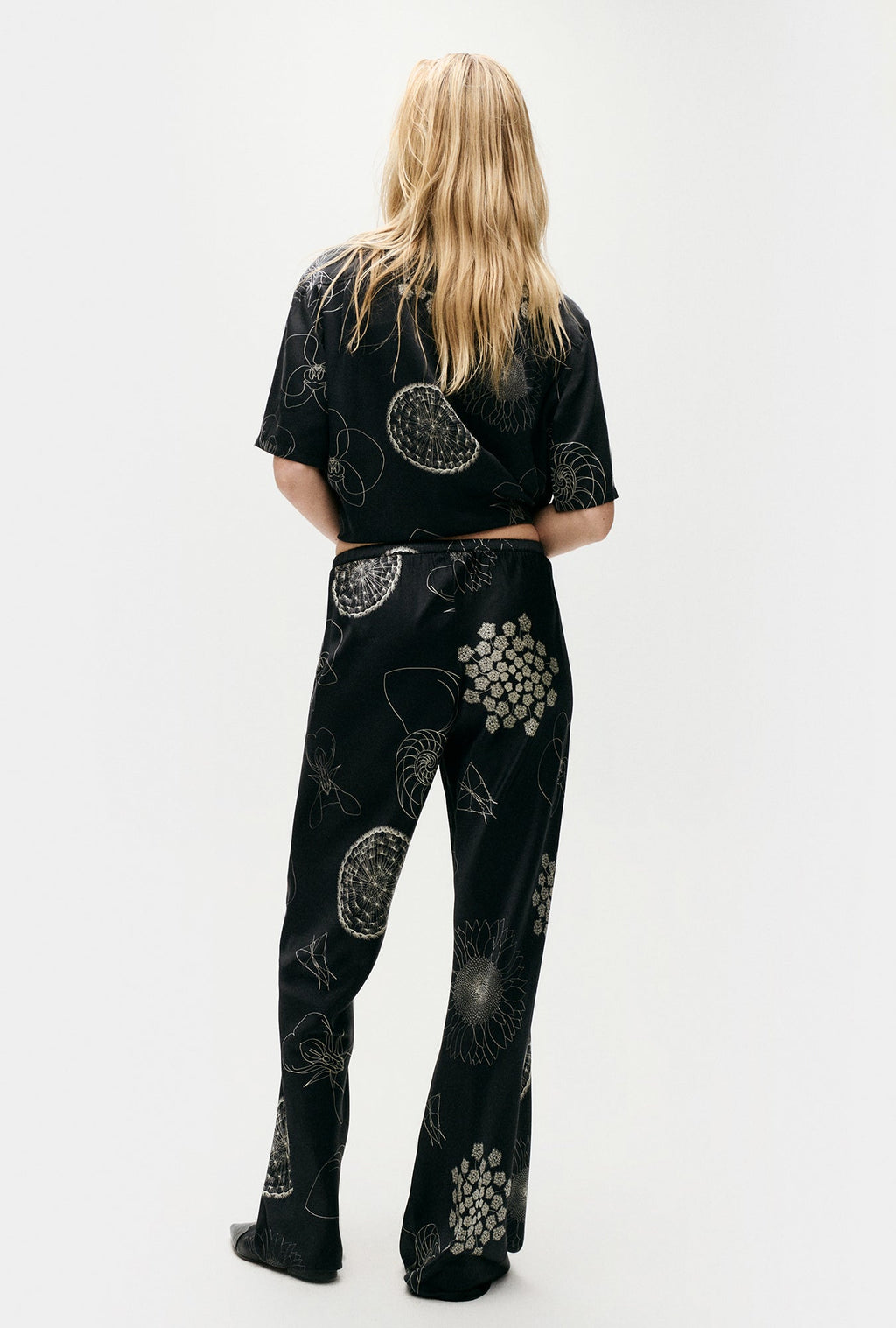 Silk Laundry BIAS CUT PANTS - FIBONACCI BLACK