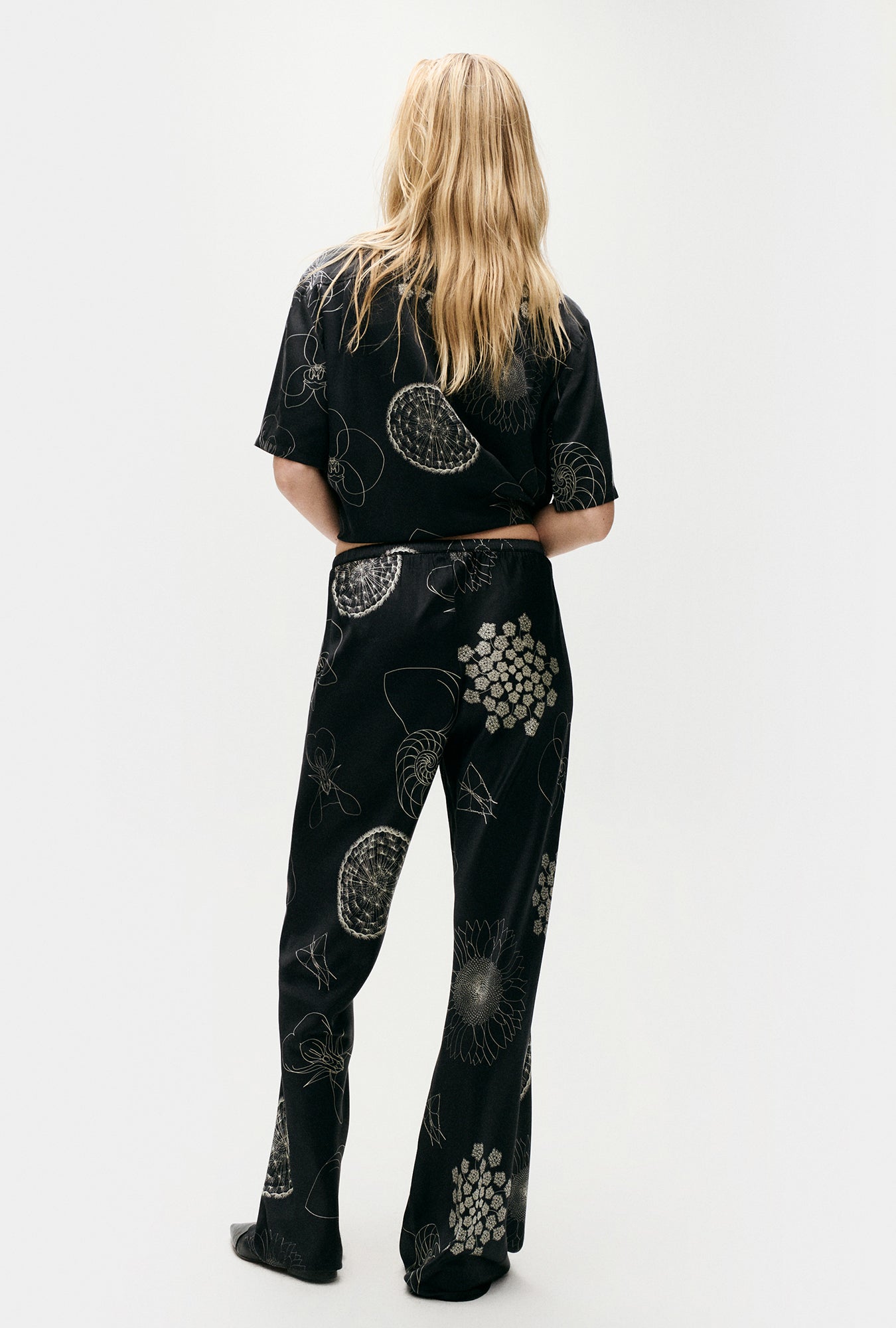 Silk Laundry BIAS CUT PANTS - FIBONACCI BLACK