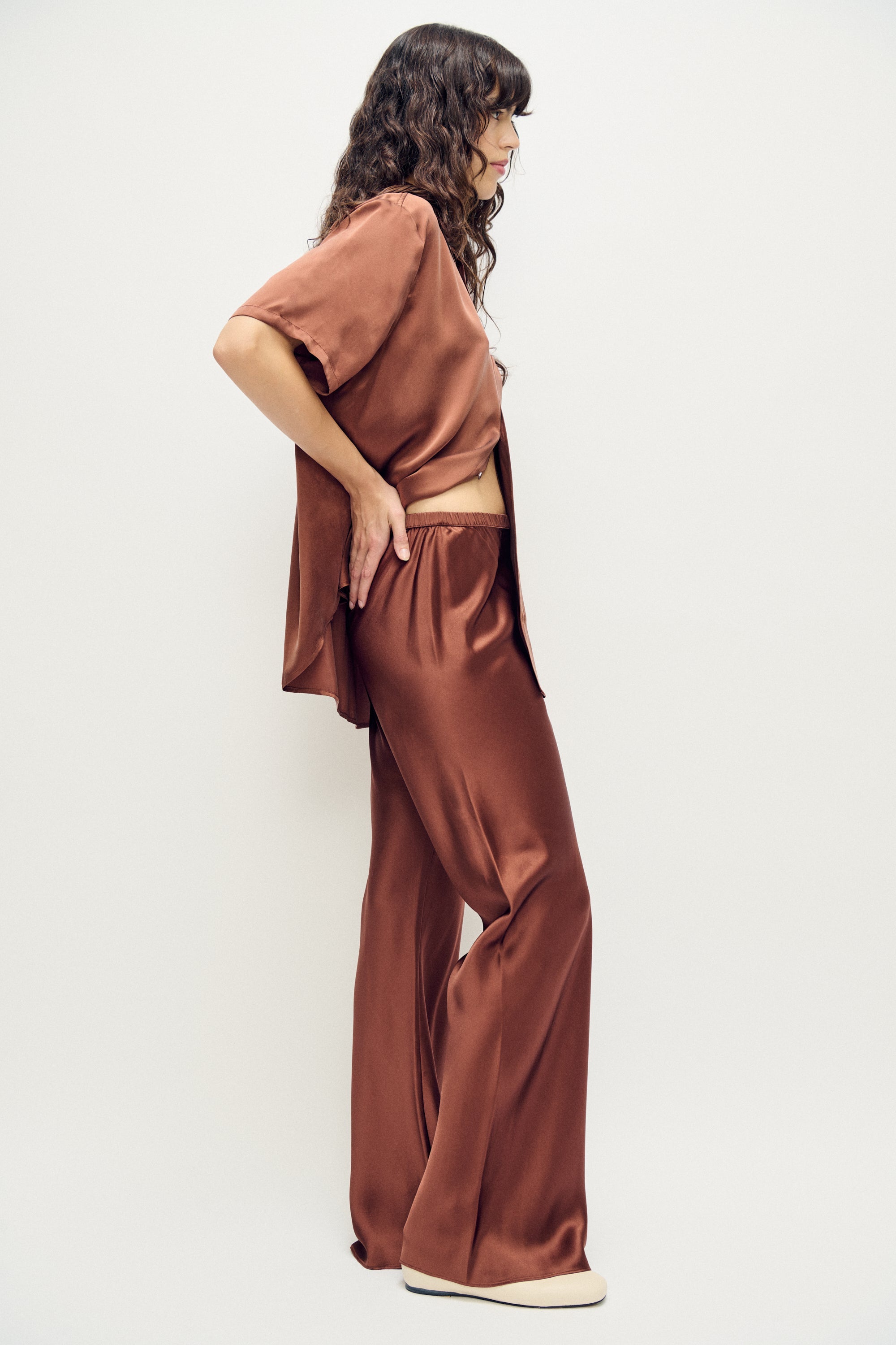Silk Laundry Bias Cut Pants - Root