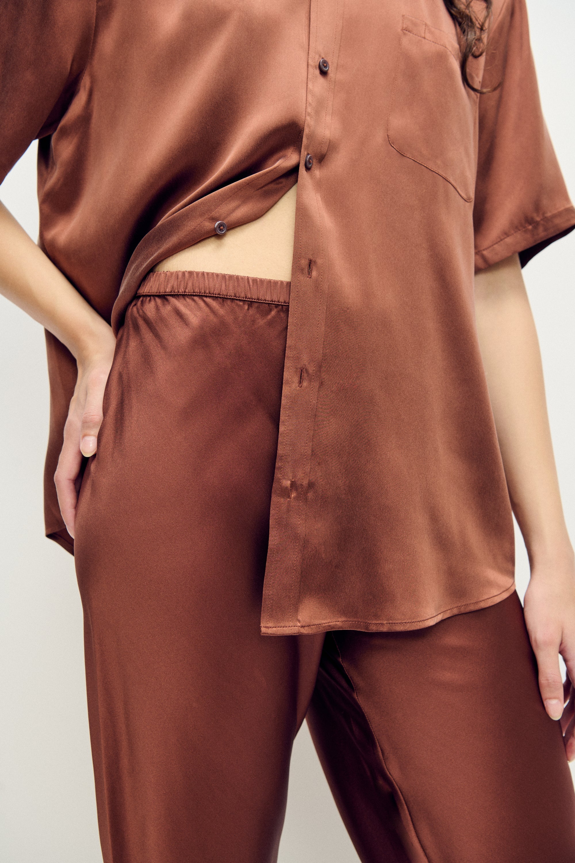 Silk Laundry Bias Cut Pants - Root