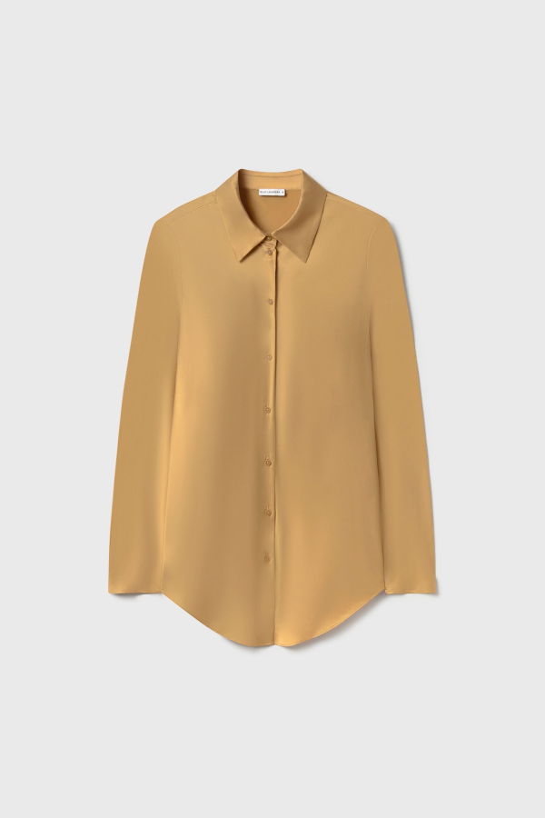 Silk Laundry Bias Cut Shirt - Cowrie