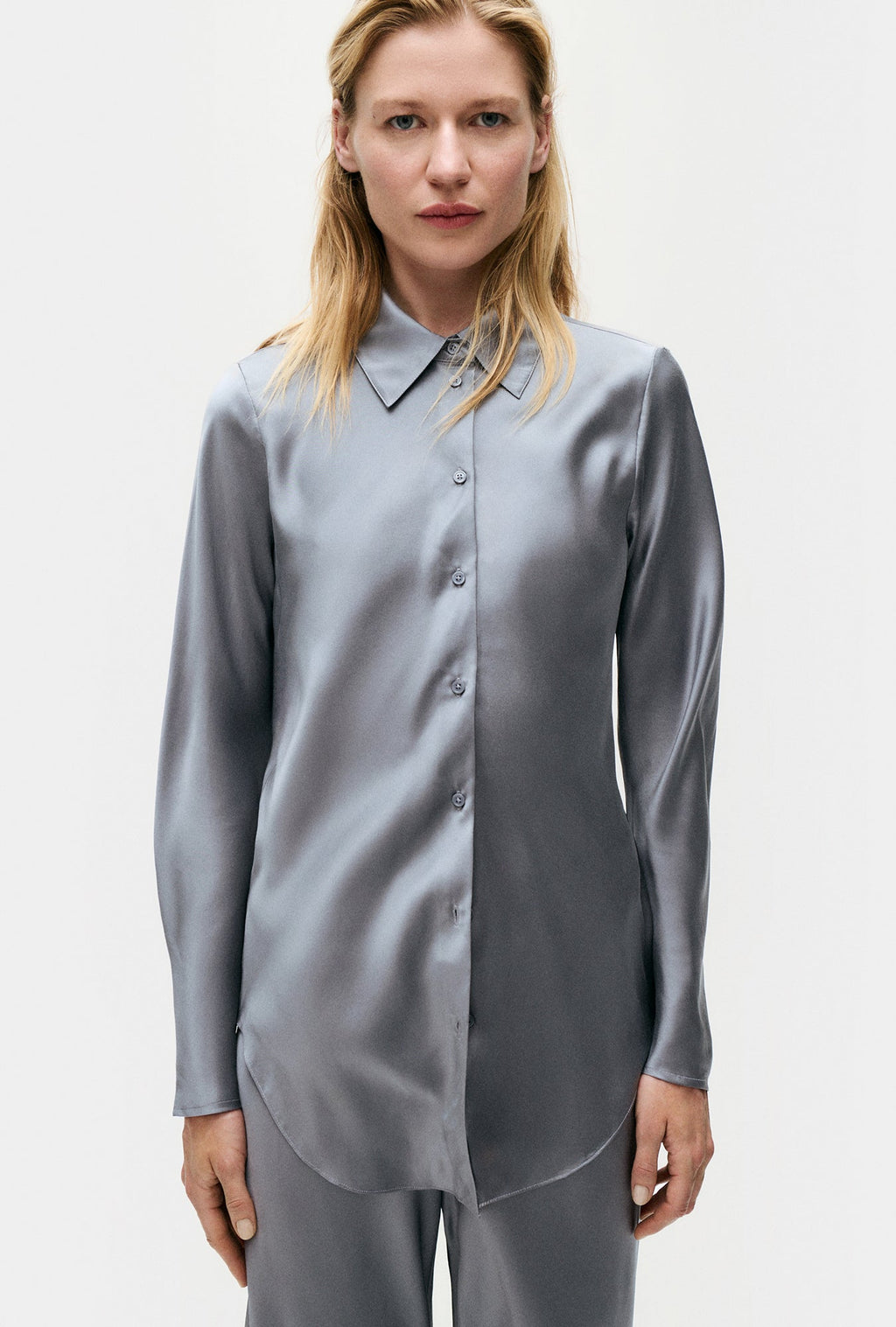Silk Laundry BIAS CUT SHIRT - STORM