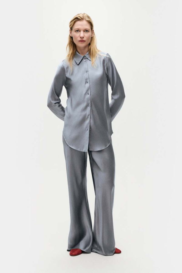 Silk Laundry BIAS CUT SHIRT - STORM