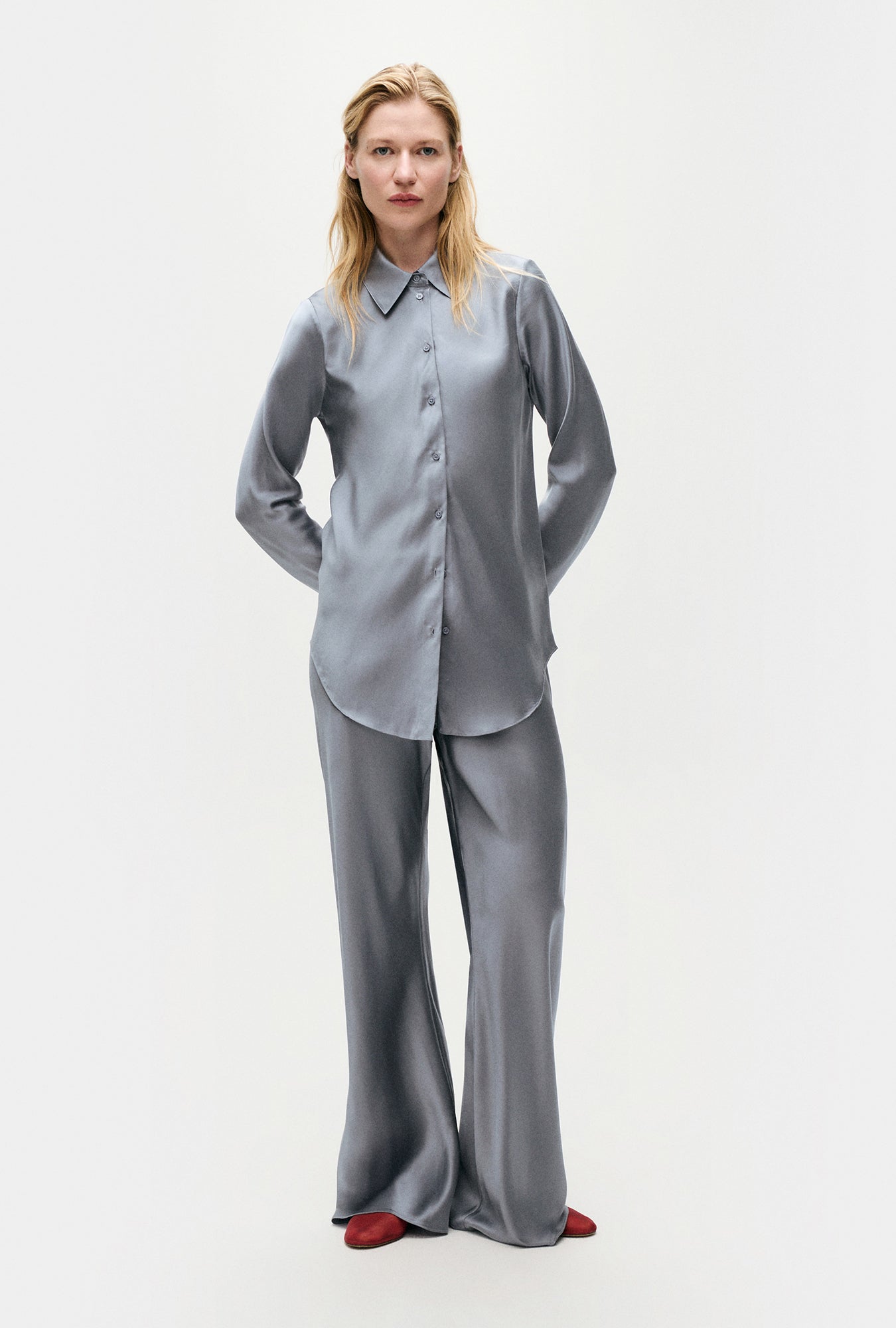 Silk Laundry BIAS CUT SHIRT - STORM