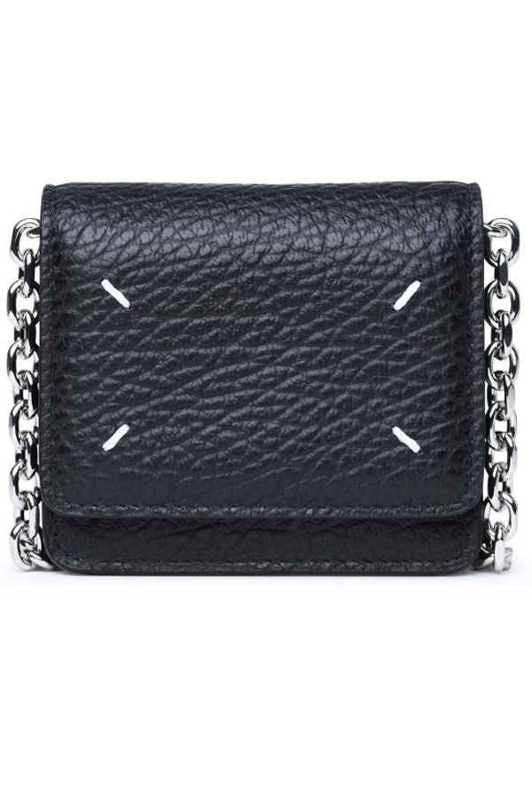 Maison Margiela Small Leather Chain Wallet - Black