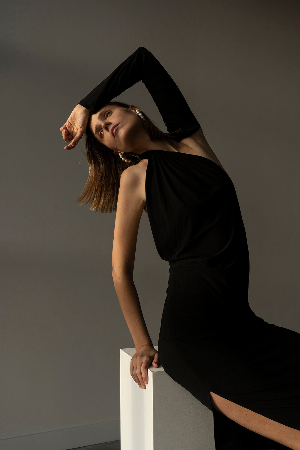K M by L A N G E Chekhol Open Back Dress - Black